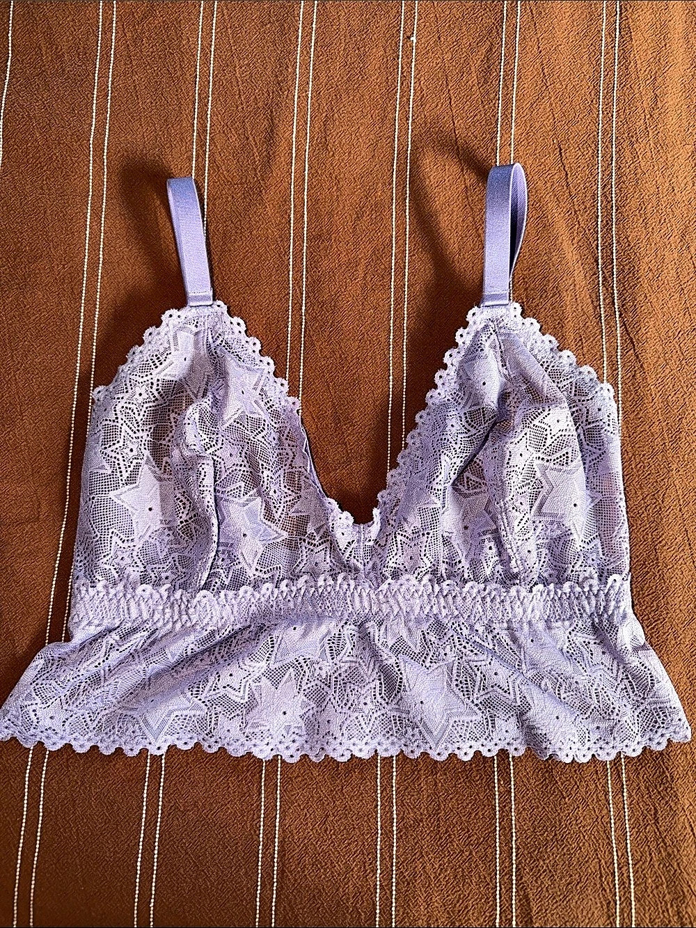 PARADE Star Lace Plunge Bralette in Purple Small